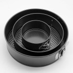 Set de 3 bucati forme rotunde pentru prajituri, metalice, culoare negru